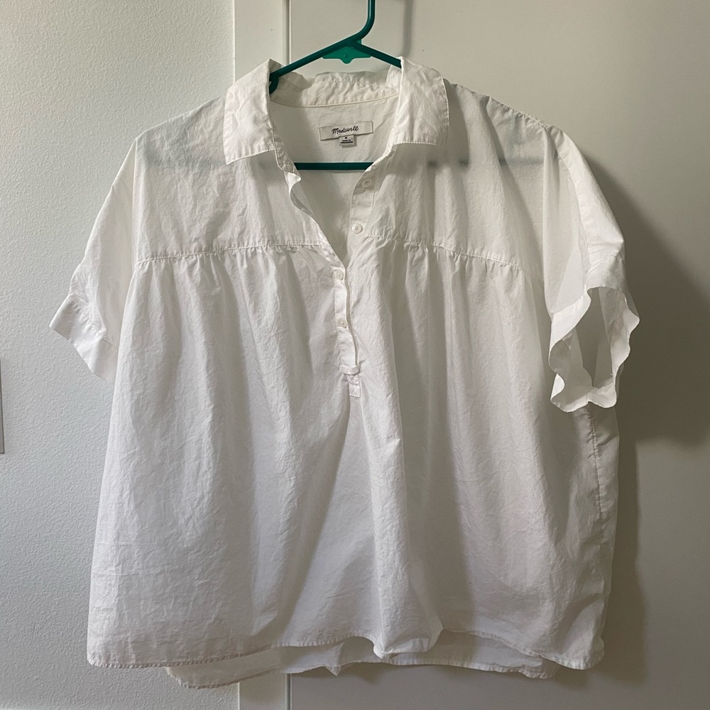 Madewell Popover White Blouse